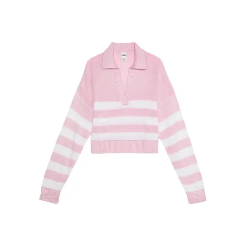 Victoria's Secret PINK Knitwear Women's Pink White Stripes