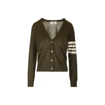 THOM BROWNE 4 Bar V-Neck Knit Cardigan