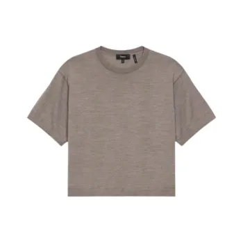 THEORY Cropped Knitted T-Shirt