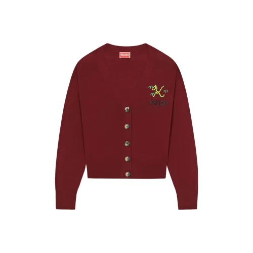 KENZO Tiger Tail Series Knitwear Women's Burgundy