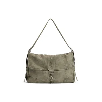 JACD PU Large Capacity Shoulder Bag Regular Women's White/Green