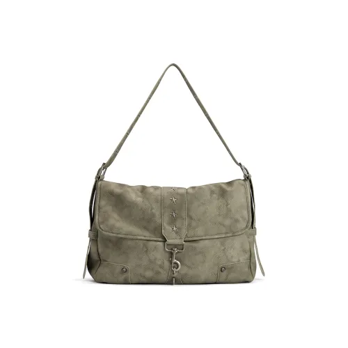 JACD PU Large Capacity Shoulder Bag Regular Women's White/Green