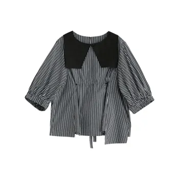 DEER AND FLYER Shirts Women's Black White Stripes