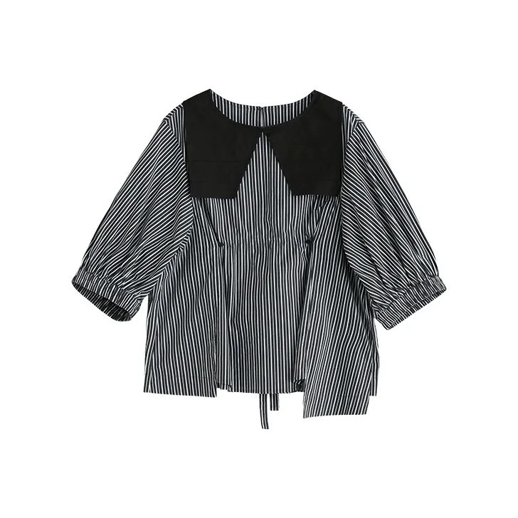 DEER AND FLYER Shirts Women's Black White Stripes-0