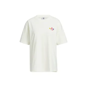 adidas originals Ribbed Crewneck Short Sleeve Tee 'Off White'
