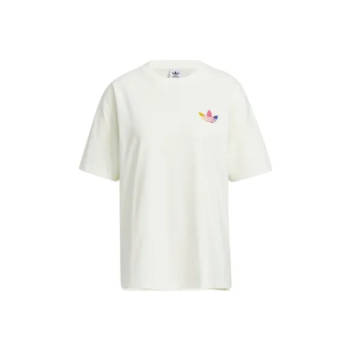 adidas worth originals Ribbed Crewneck Short Sleeve Tee 'Off White'