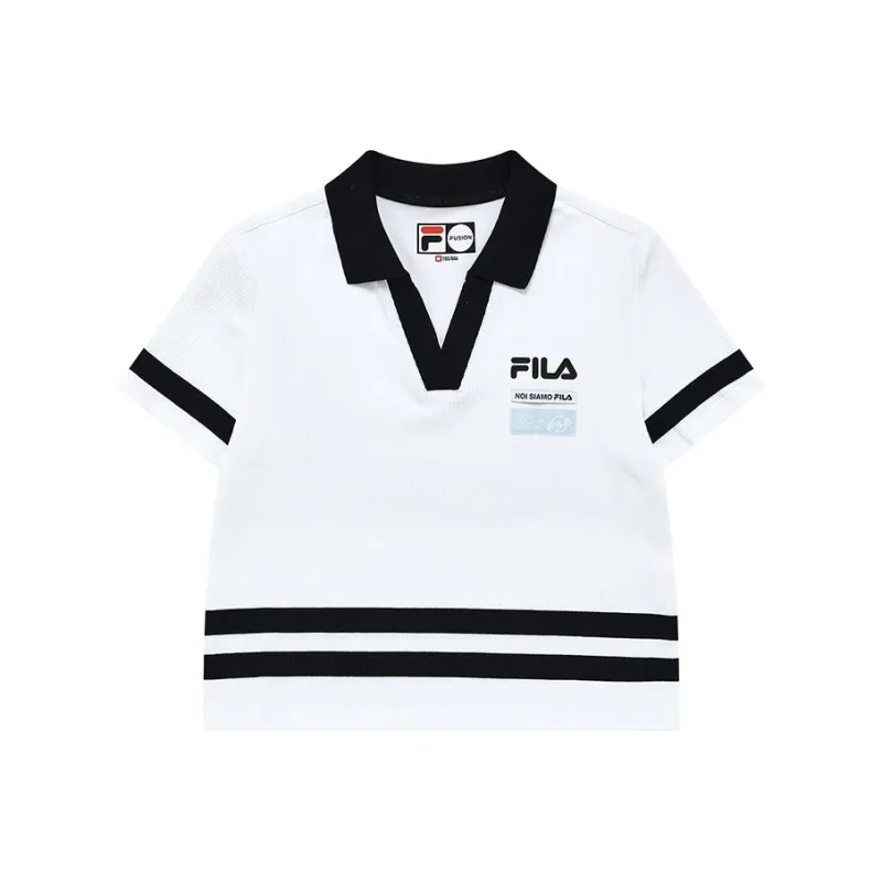 FILA FUSION Polo Shirts Women's White-0