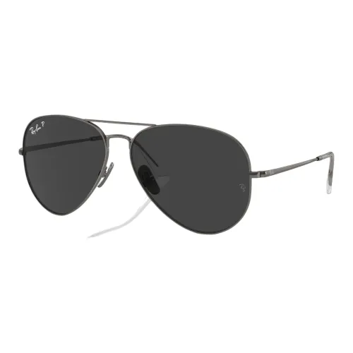 RayBan Titanium Aviator Sunglasses Unisex Silver