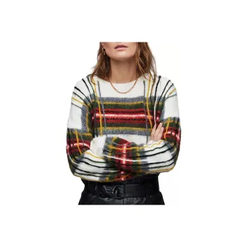 ALLSAINTS Sweater Women's CREAM/OLIVE/RED
