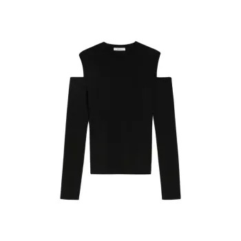 MaxMara Vik Collection Viscose Crêpe Yarn Jumper Sweater Women's Black