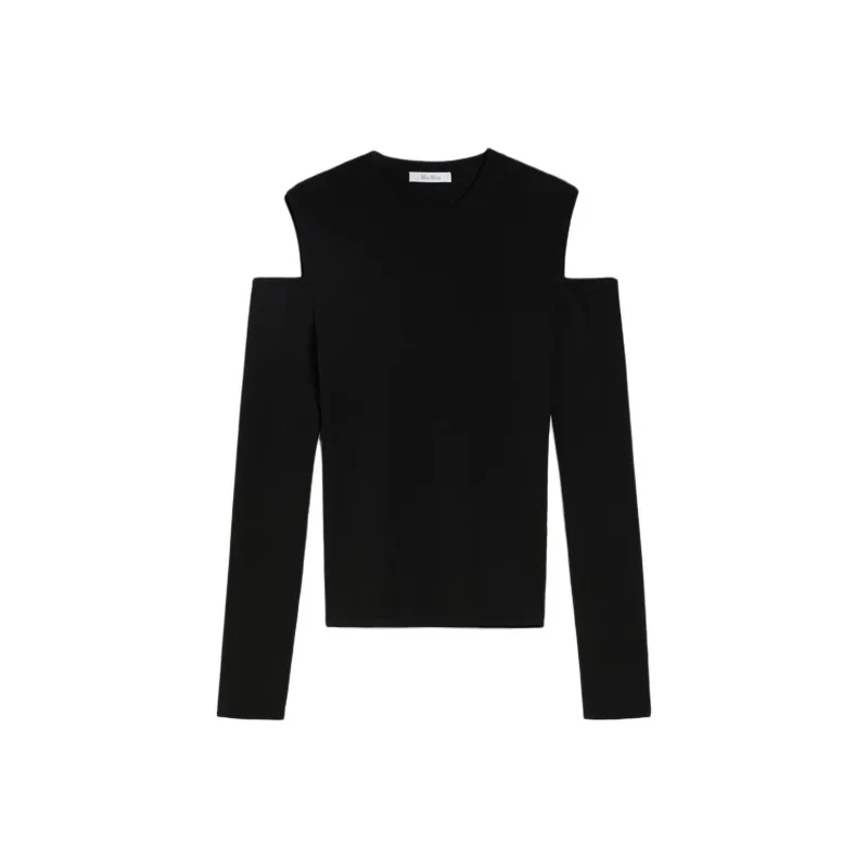 MaxMara Vik Collection Viscose Crêpe Yarn Jumper Sweater Women's Black-0