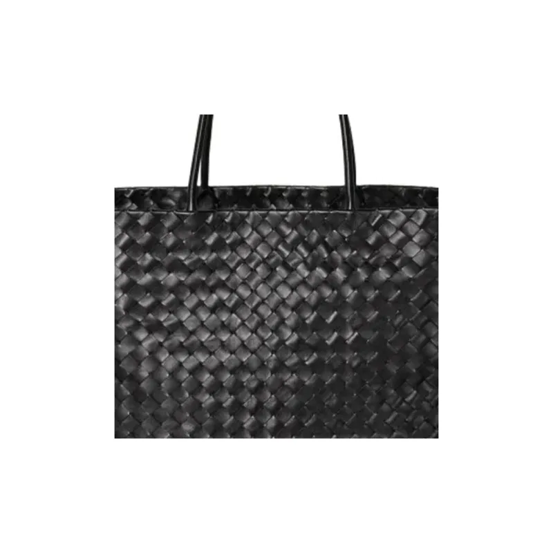 Bottega Veneta Sheepskin Tote Bag, Shopping Bag, Handbag Large Size Women's Black-4