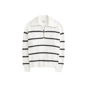 Hollister Sweater Women's White Stripes