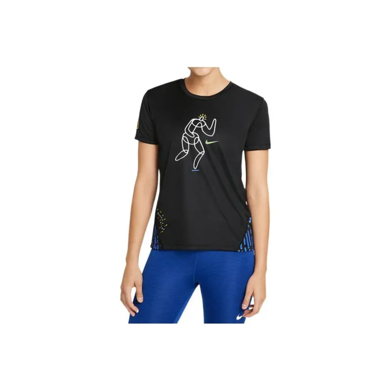 Nike MILER T-Shirts Women's Black-0