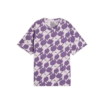 PUMA Drop Shoulder Sleeve T Shirt Women's Purple