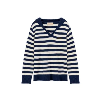 NO ONE ELSE Sweaters Women's Blue White Stripes