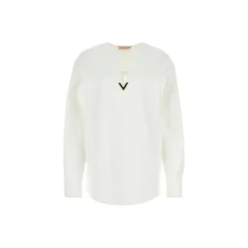 Valentino Logo Plaque V Neck Top