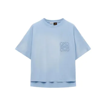 LOEWE Paula's Ibiza Drop Shoulder Sleeve T Shirt Women's Sky Blue