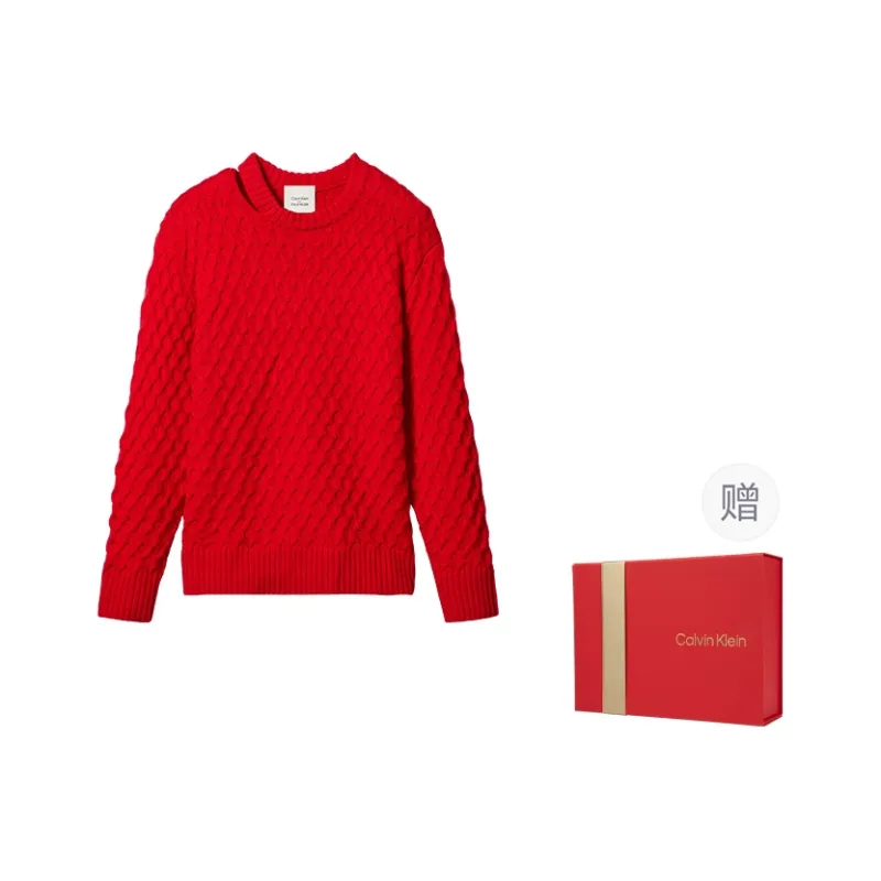 CALVIN KLEIN Spring Festival Red Magenta Sweater Women's-7