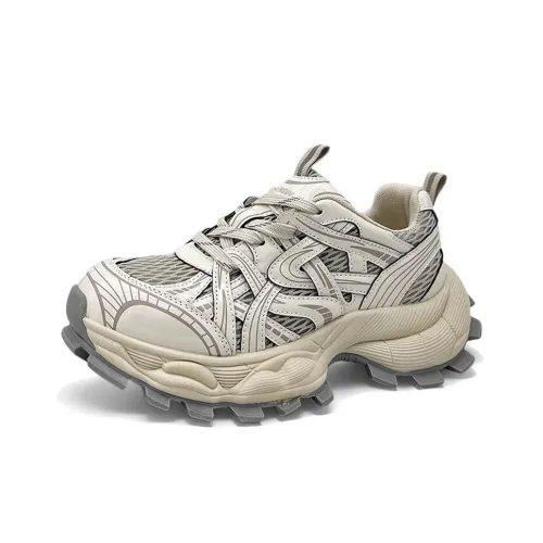 WENPU Breathable Lightweight Height Increasing Low Top Chunky Sneakers Women's