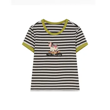 ELF SACK T Shirt Women's Stripes Coffee