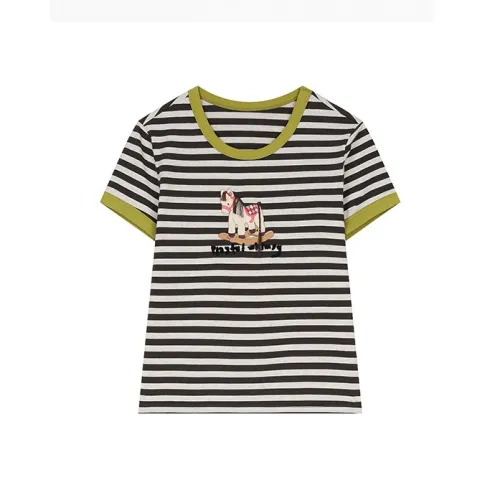 ELF SACK T Shirt Women's Stripes Coffee