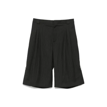 Mugler Pinstripes Pierced Shorts
