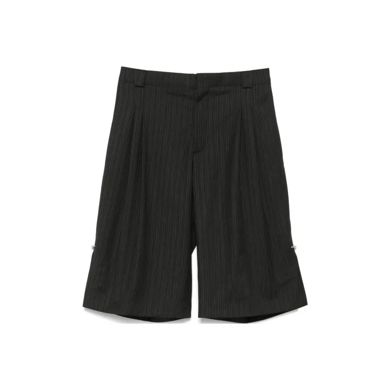 Mugler Pinstripes Pierced Shorts-0