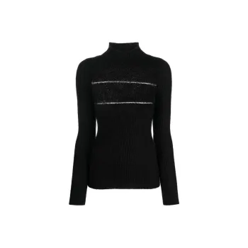 MSGM High Neck Long-Sleeved Knitted Jumper