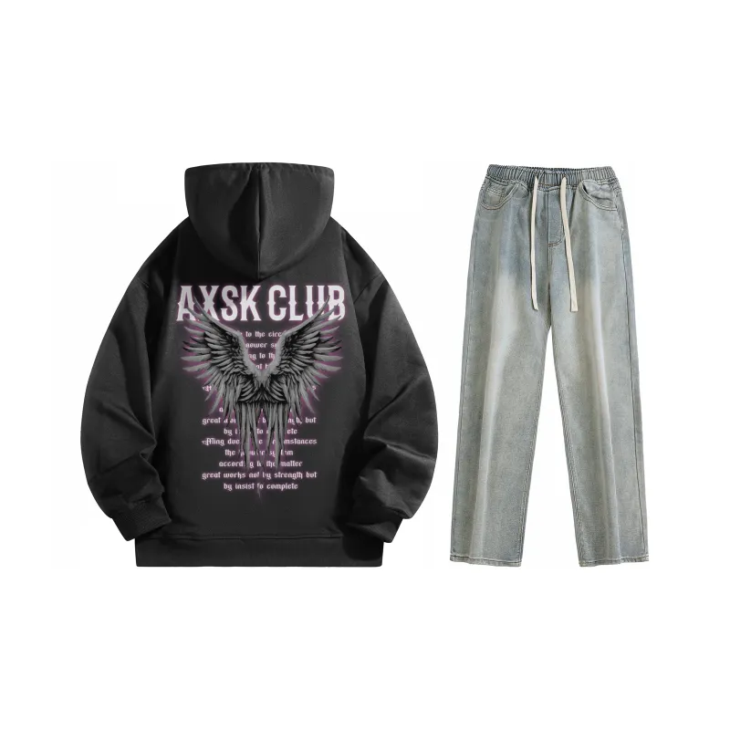 A.X.S.K Sweatshirt Sets Unisex-63