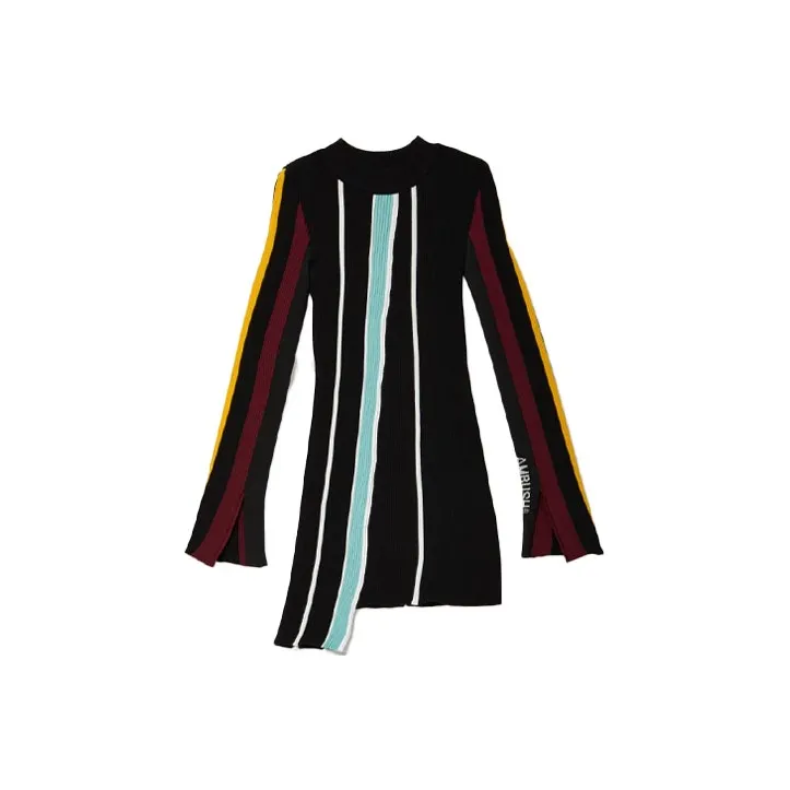 AMBUSH Asymmetric Striped Knit Jumper-0