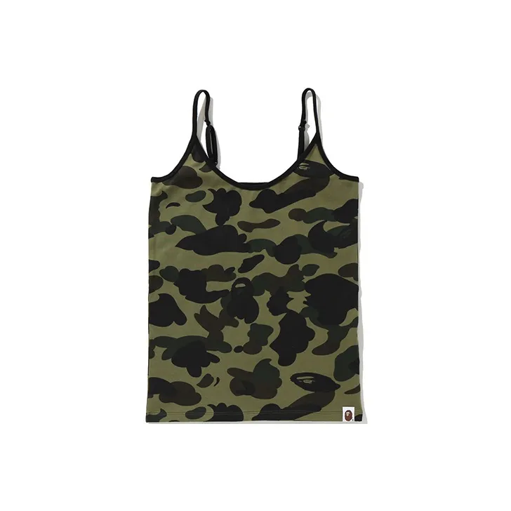 A BATHING APE Ladies 1st Camo Tank Top Yellow-0