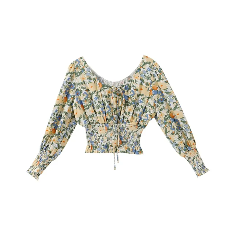 YUMOMO STAR Crew Neck Slim Fit Long Sleeved Shirt Women's-4