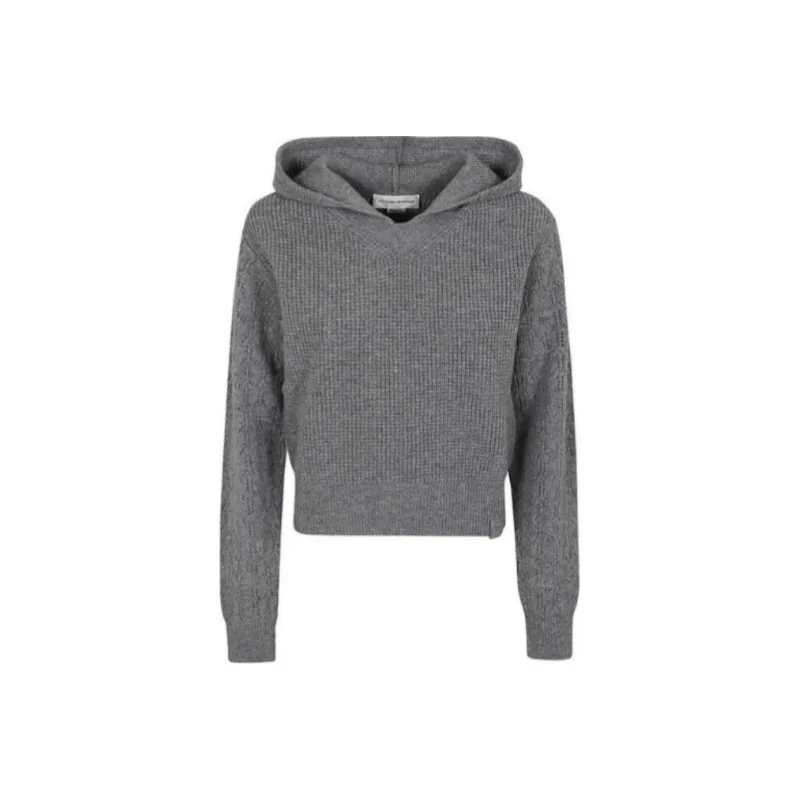 Victoria Beckham Knitted Cropped Hoodie-0