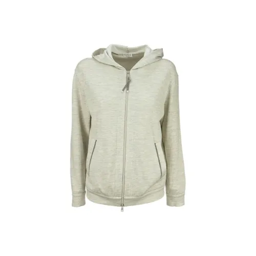 Brunello Cucinelli Mélange-effect Zip-up Hoodie