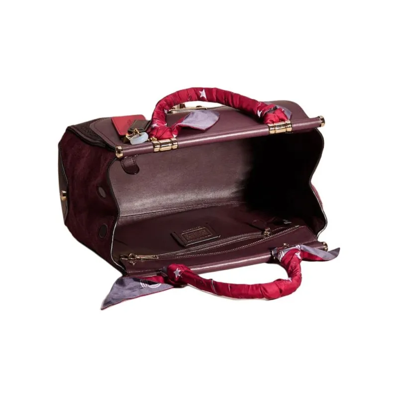 COACH Drifter Leather One Shoulder Handbag Large Size Women's Burgundy-2