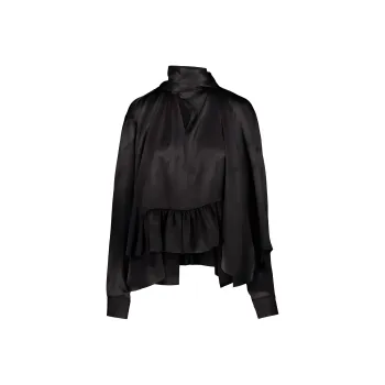 Balenciaga Logo Jacquard Blouse