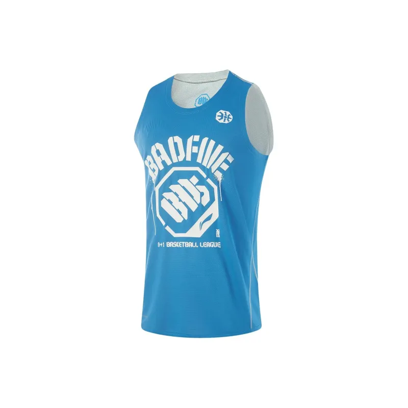 LiNing Badfive Basketball Jerseys Men Interstellar Blue Sandstone Gray-0