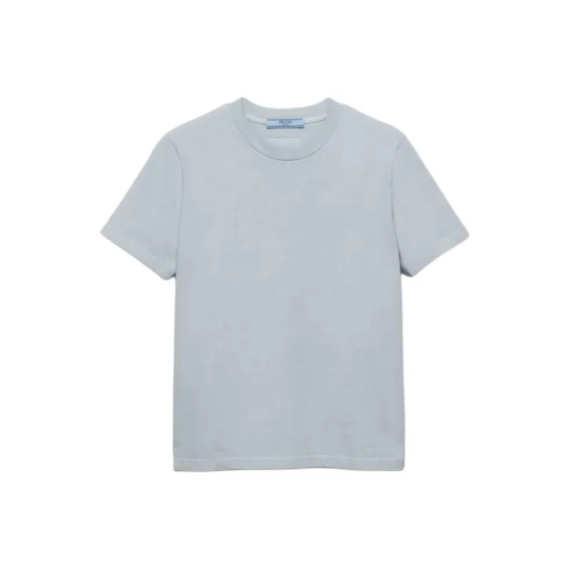 PRADA Triangle Logo Crewneck T Shirt-0