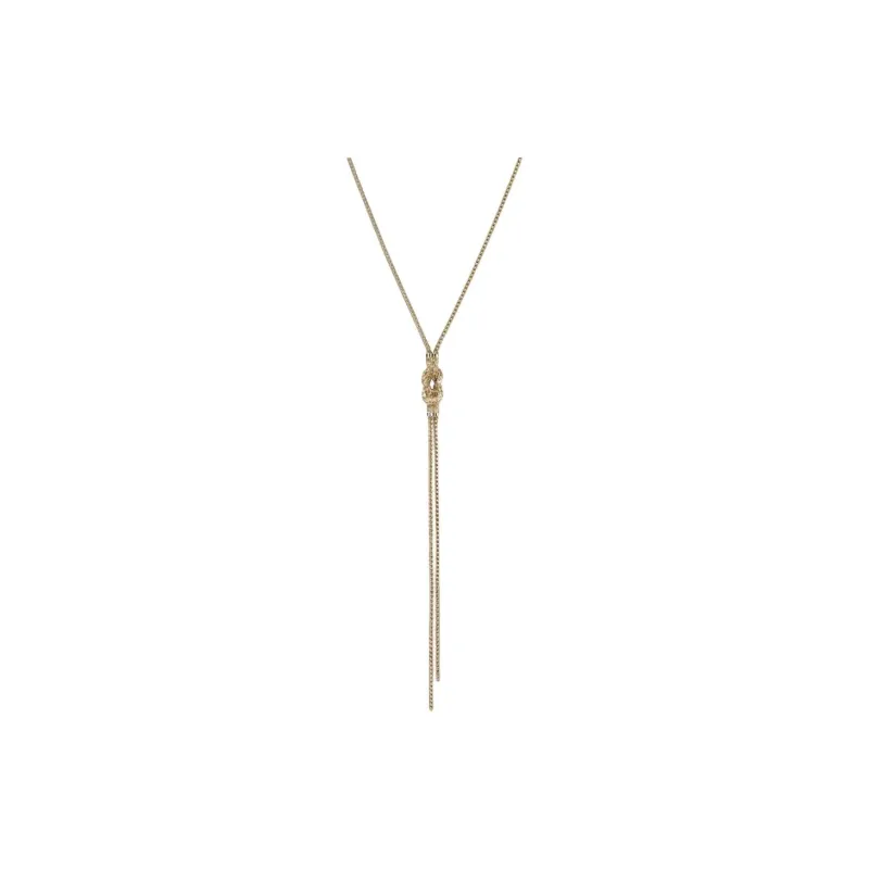 John Hardy 14K Yellow Gold Love Knot Y Diamond Necklace-1