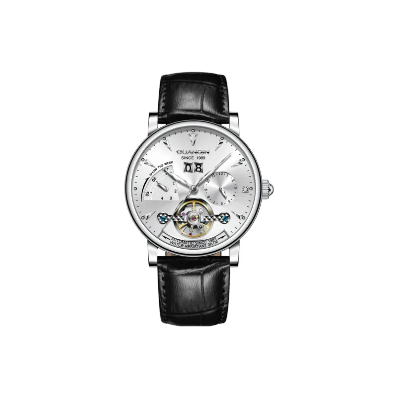 GUANQIN Collection Automatic Mechanical Movement Cow Leather Strap Watch Men's Watches Gray Dial-7