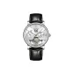 Silver Case White Dial Black Leather Strap