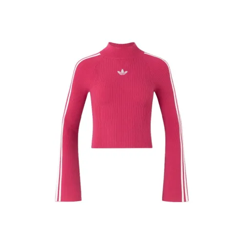 Adidas Originals Premium Knit Turtleneck Top Sweater Women's Magenta