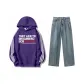 Purple Top+Medium Blue Pants