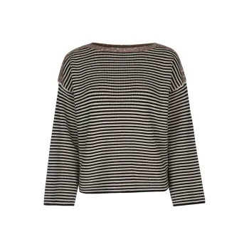 Brunello Cucinelli Embellished Striped Jumper