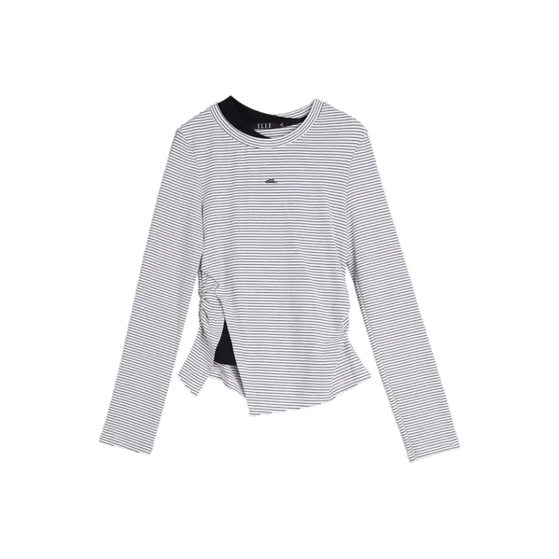 ELLE T Shirt Women's Black White-0