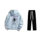 Clothing Set (Glacier Blue Sweatshirt+Black Casual Pants)