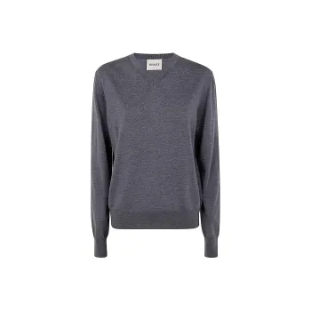 KHAITE Senta V Neck Long Sleeved Top