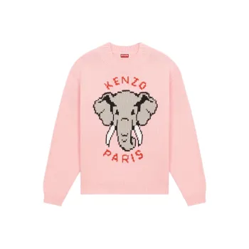 KENZO Elephant' Wool Jumper Sweater Women's Pink