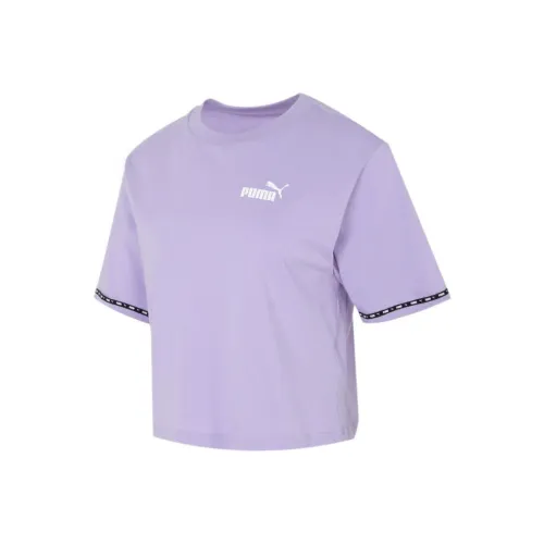 PUMA Drop Shoulder Sleeve T Shirt Women's Purple